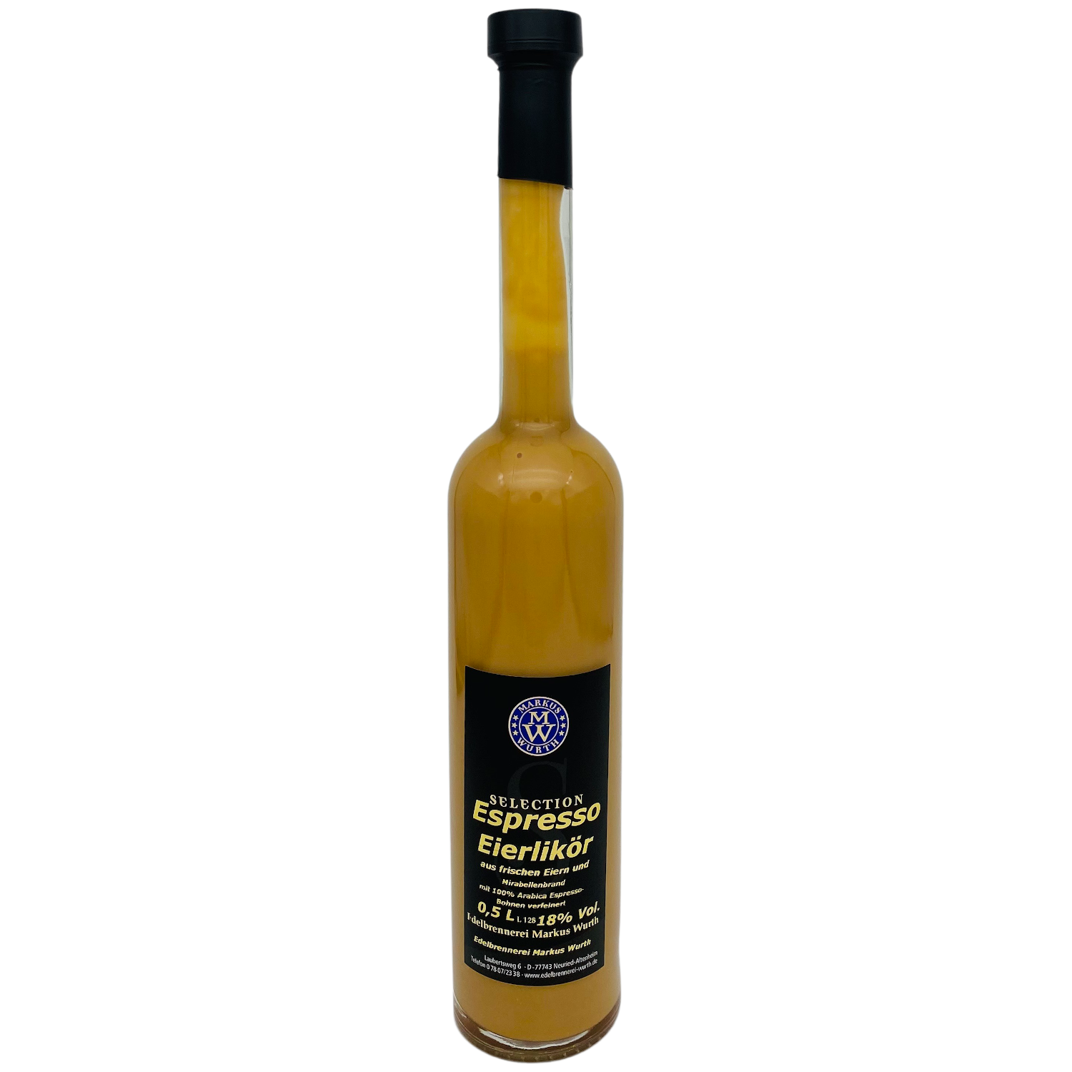 Wurth Espressoeierlikör 100% Arabicabohnen+ Mirabelle 18%vol.