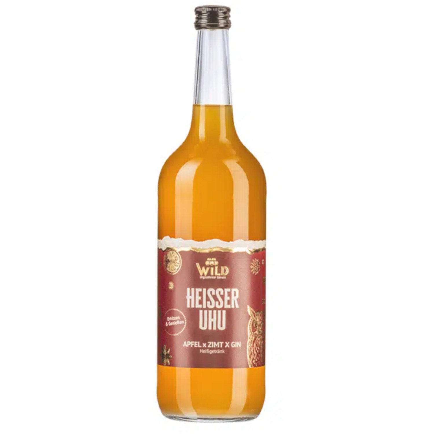 Wild Heißer Uhu – Apfel x Zimt x Gin 10%vol. 1,0l Wild Heißer Uhu – Apfel x Zimt x Gin 10%vol. 1,0l