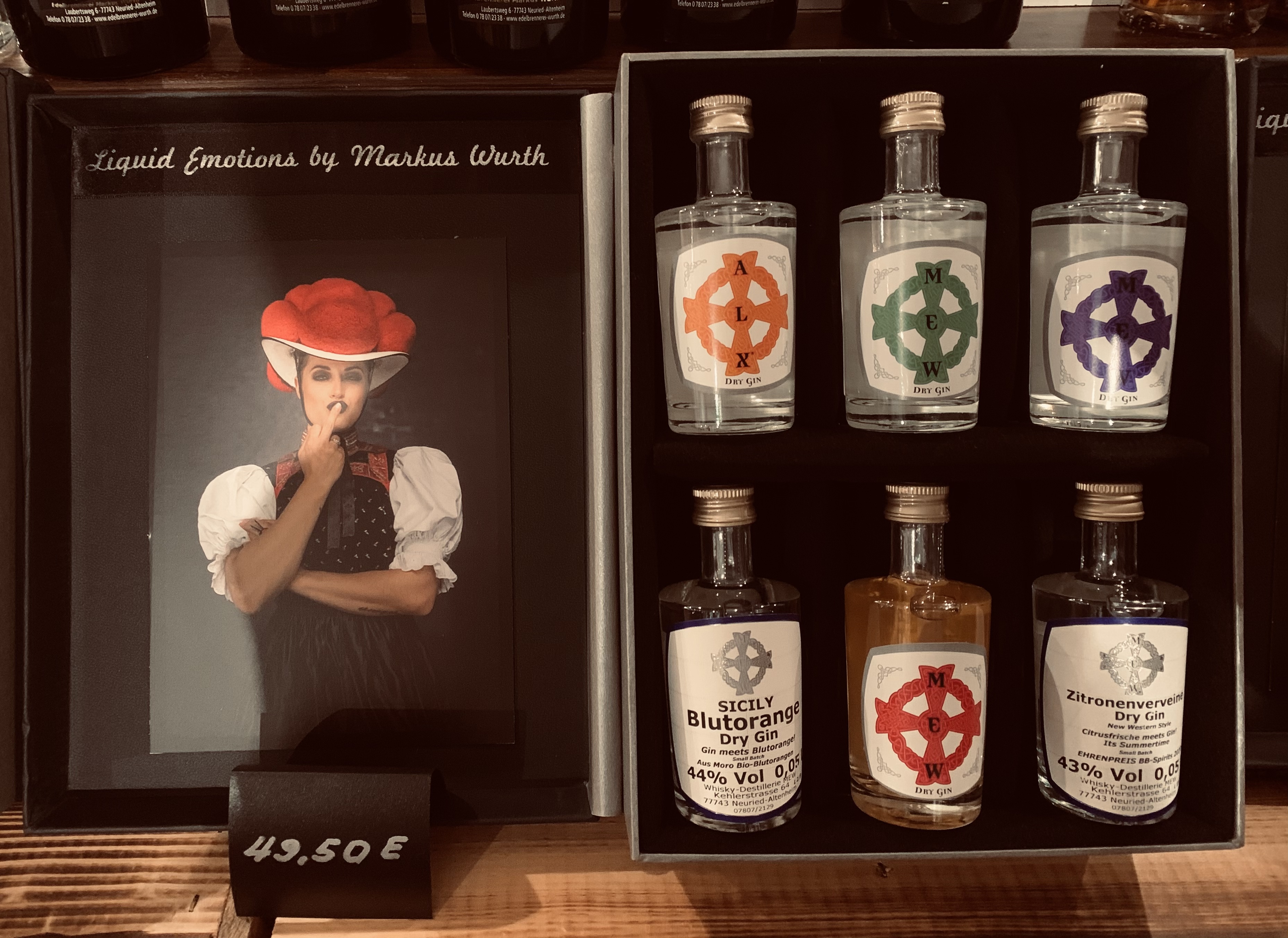 Wurth Liquid Emotions Black Forest Gin-Set 6x 0,05l, 30-44%vol. Wurth Liquid Emotions Black Forest Gin-Set 6x 0,05l, 30-44%vol.