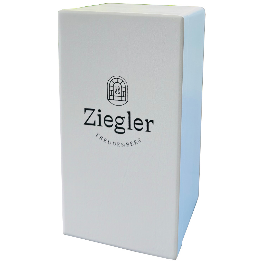 Ziegler Präsent-Holzkiste 0,5l weiß, mit Ziegler Logo Ziegler Präsent-Holzkiste 0,5l weiß, mit Ziegler Logo